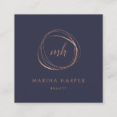 モダンフェイクバラ金ゴールド抽象芸術 スクエア名刺 (正面)