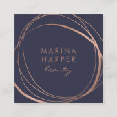 モダンフェイクバラ金ゴールド抽象芸術 スクエア名刺 (正面)