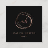 モダンフェイクバラ金ゴールド抽象芸術 スクエア名刺 (正面)