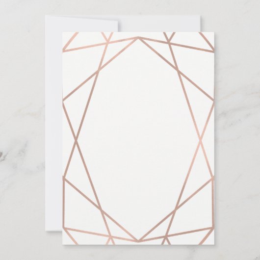 モダンフェイクバラ金ゴールド |赤ちゃんシャワー 招待状 (裏面)