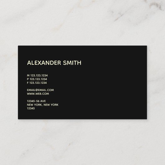 モダンフェイク結婚金ゴールドDJ会社 名刺 (裏面)