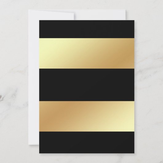 モダンフェイク金ゴールドとブラックバルミツワー招待状 招待状 (裏面)