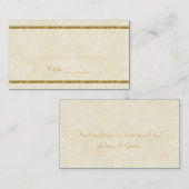 モダンフェイク金ゴールドの輝きをアイボリー座席表 プレイスカード (正面/裏面)