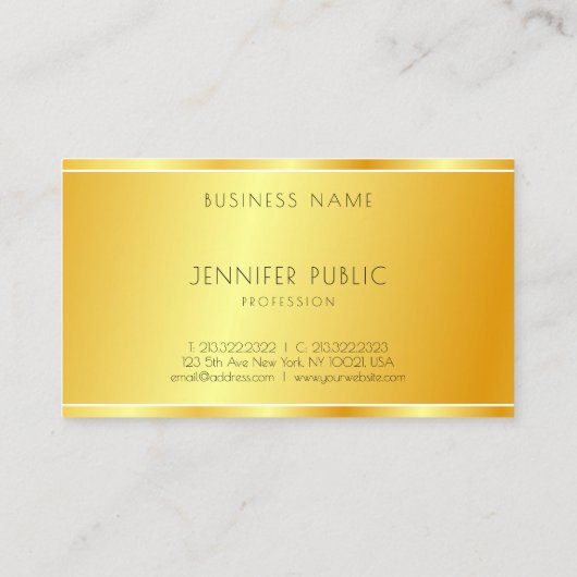 モダンフェイク金ゴールドエレガントプロフェッショナルテンプレート 名刺 (裏面)