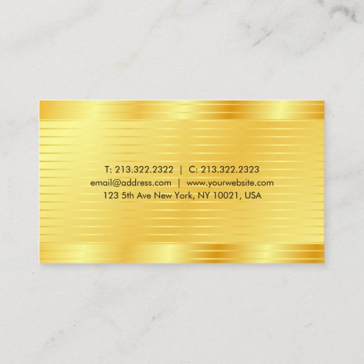 モダンフェイク金ゴールドエレガントプロフェッショナルテンプレート 名刺 (裏面)