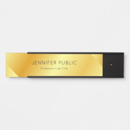 モダンフェイク金ゴールドグラマラストレンディーテンプレート サインプレート (正面)