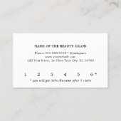 モダンフェイク金ゴールドストライプ美しいサロン ロイヤリティカード (裏面)