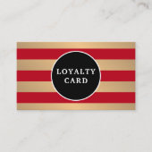 モダンフェイク金ゴールドストライプ美しいサロン ロイヤリティカード (正面)