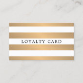 モダンフェイク金ゴールドストライプ美しい ロイヤリティカード (正面)