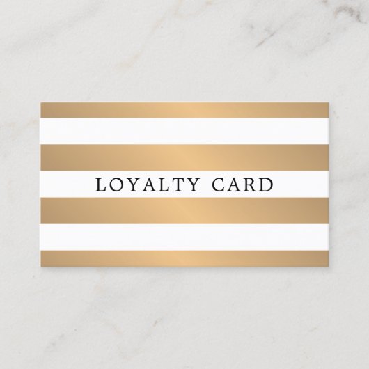 モダンフェイク金ゴールドストライプ美しい ロイヤリティカード (正面)