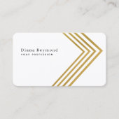モダンフェイク金ゴールドストライプ角度 名刺 (正面)