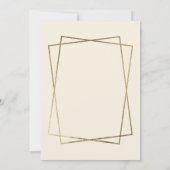 モダンフェイク金ゴールドタイポグラフィアイボリースウィート16 招待状 (裏面)