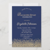 モダンフェイク金ゴールドダイアモンズキンセアニラ 招待状 (正面)