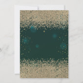 モダンフェイク金ゴールドダイアモンズグリーンキンセアニラ 招待状 (裏面)