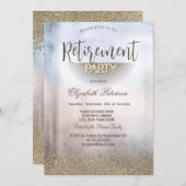 モダンフェイク金ゴールドダイヤモンド 招待状 (正面/裏面)