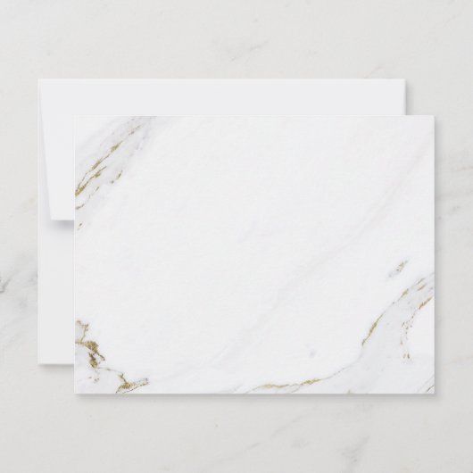 モダンフェイク金ゴールドパーソナライズされた大理石 サンキューカード (裏面)