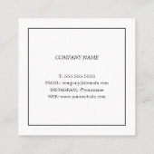 モダンフェイク金ゴールドフローラブラックラインイベントプランナー スクエア名刺 (裏面)