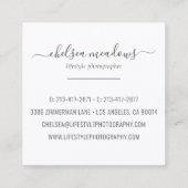 モダンフェイク金ゴールドフローラリース スクエア名刺 (裏面)