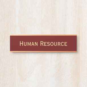 モダンフェイク金ゴールドブラウンOfficeルーム部門名 サインプレート