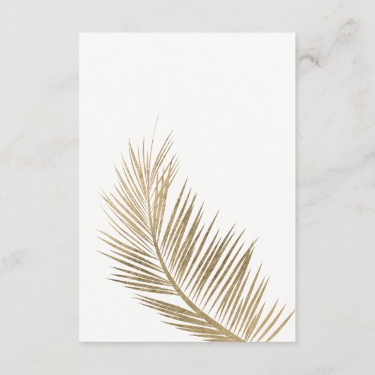 モダンフェイク金ゴールドヤシの木エレガントな結婚式詳細 エンクロージャーカード (裏面)