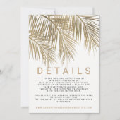 モダンフェイク金ゴールドヤシの木エレガントな結婚式詳細 招待状 (正面)