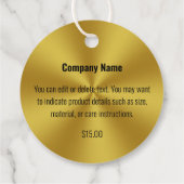 モダンフェイク金ゴールド価格ラベル フェイバータグ (裏面)