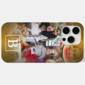 モダンフェイク金ゴールド写真コラージュ&モノグラム Case-Mate iPhoneケース (裏面 (横))