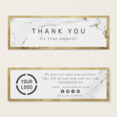 モダンフェイク金ゴールド大理石luxusビジネス感謝していユー (正面&裏面)