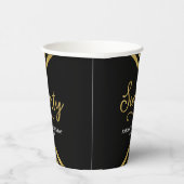 モダンフェイク金ゴールド山形ジオメトリック70誕生日 紙コップ (右)