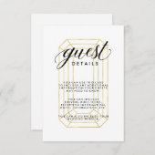モダンフェイク金ゴールド幾何ダイヤモンドゲスト詳細 エンクロージャーカード (正面/裏面)