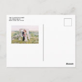 モダンフェイク金ゴールド幾何結婚フレーム ポストカード (裏面)