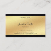 モダンフェイク金ゴールド手書文字クール書 名刺 (裏面)