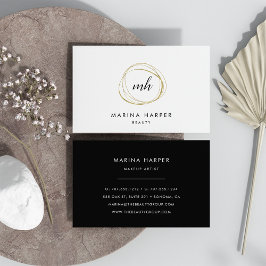 モダンフェイク金ゴールド抽象芸術 名刺