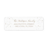 モダンフェイク金ゴールド書道クリスマス住所 ラベル (正面)