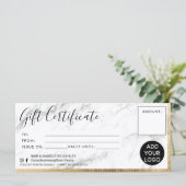 モダンフェイク金ゴールド箔の大理石ギフト証明書ロゴ (スタンド正面)