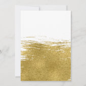 モダンフェイク金ゴールド結婚ブラシのカード 招待状 (裏面)