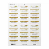 モダンフェイク金ゴールド結婚住所 シール (フルシート)