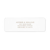 モダンフェイク金ゴールド結婚書道の住所 ラベル (正面)