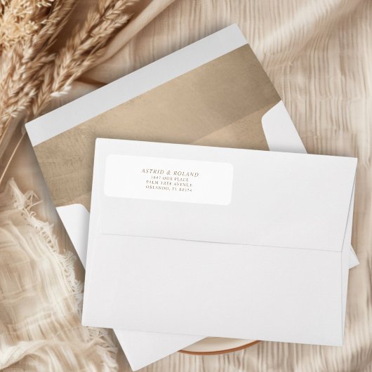 モダンフェイク金ゴールド結婚書道の住所 ラベル