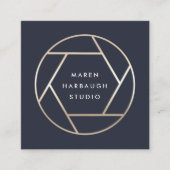 モダンフェイク金ゴールド スクエア名刺 (正面)