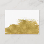 モダンフェイク金ゴールドBrushstrokeの結婚レジストリカード エンクロージャーカード (裏面)
