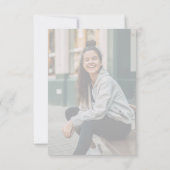 モダンフェイクVellum Overlay写真卒業パーティー 招待状 (裏面)