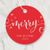 モダンフェスティバルおもしろい書が赤く輝く フェイバータグ (正面)