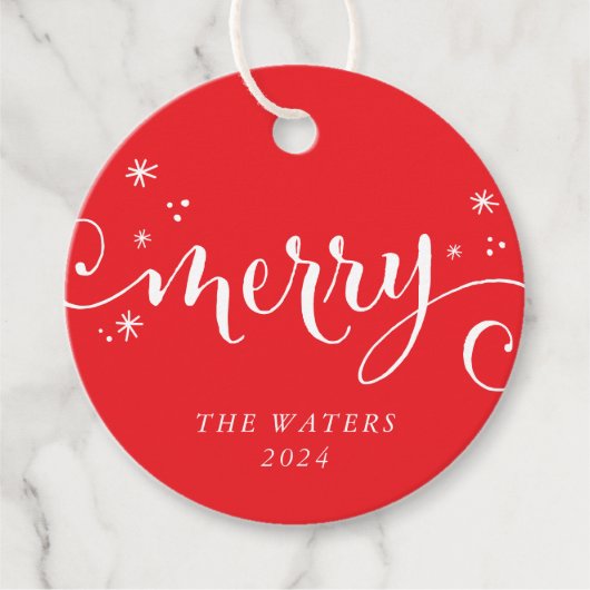 モダンフェスティバルおもしろい書が赤く輝く フェイバータグ (正面)