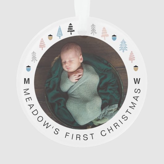 モダンフェスティバルのクリスマスツリー複数の写真 オーナメント (裏面)