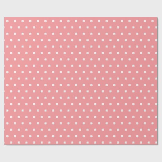 モダンフェスティバルエレガントピンクラッキークローバーパターン ラッピングペーパー (フラット)