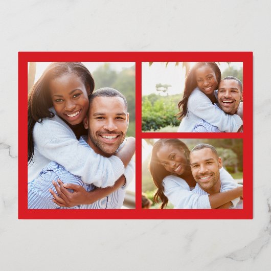 モダンフェスティバルカラフルクリスマスライト3枚 箔シーズンカード (裏面)