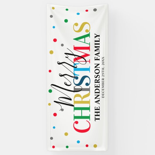 モダンフェスティバルカラフルクリスマス 横断幕 (縦)