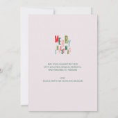 モダンフェスティバルカラフルタイポグラフィメリークリスマス シーズンカード (裏面)