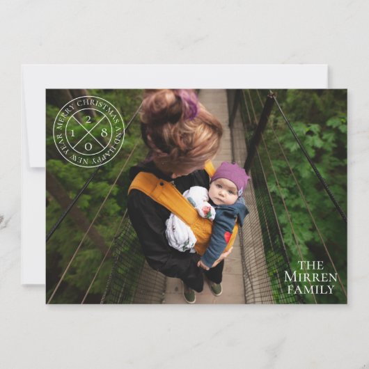 モダンフェスティバルシールレッドホリデーカード シーズンカード (正面)